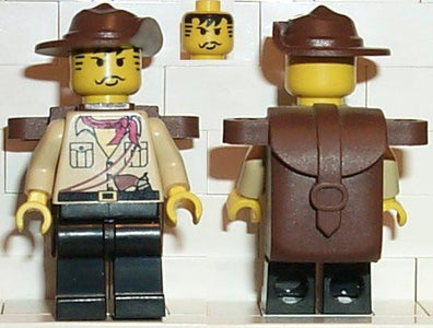 LEGO Minifigure-Johnny Thunder (Desert) with Backpack-Adventurers: Desert-ADV041-Creative Brick Builders